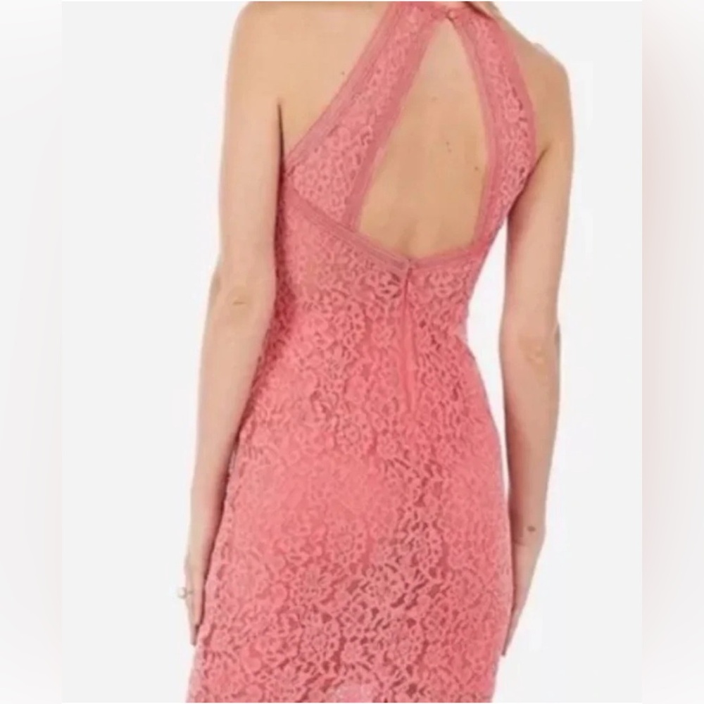 Express Pink Halter Sheath Midi Dress - Picture 2 of 6